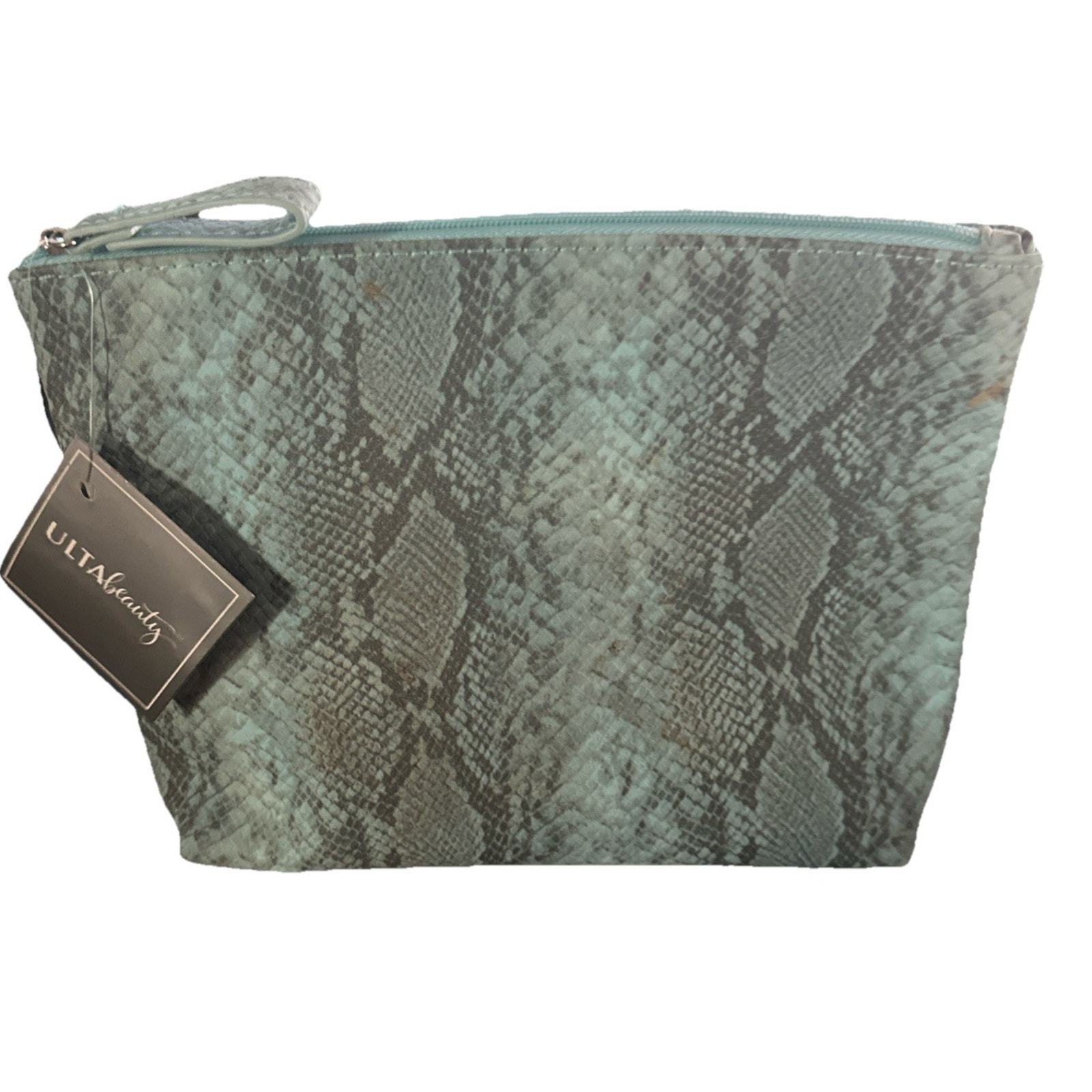 Ulta Beauty Blue Snake Skin Pattern Makeup Cosmetics Bag Brand Nwt